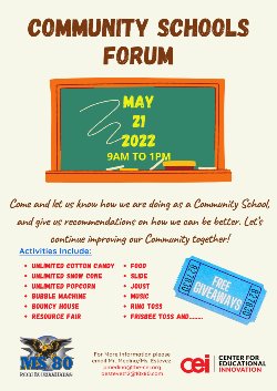 Community Schools Forum Flyer